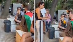 Fue a un bar porteño con la bandera de Palestina…